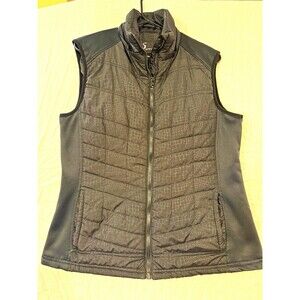 i5 Apparel Women’s Black Quilted Full Zip Sleeveless Lined Short Vest XL